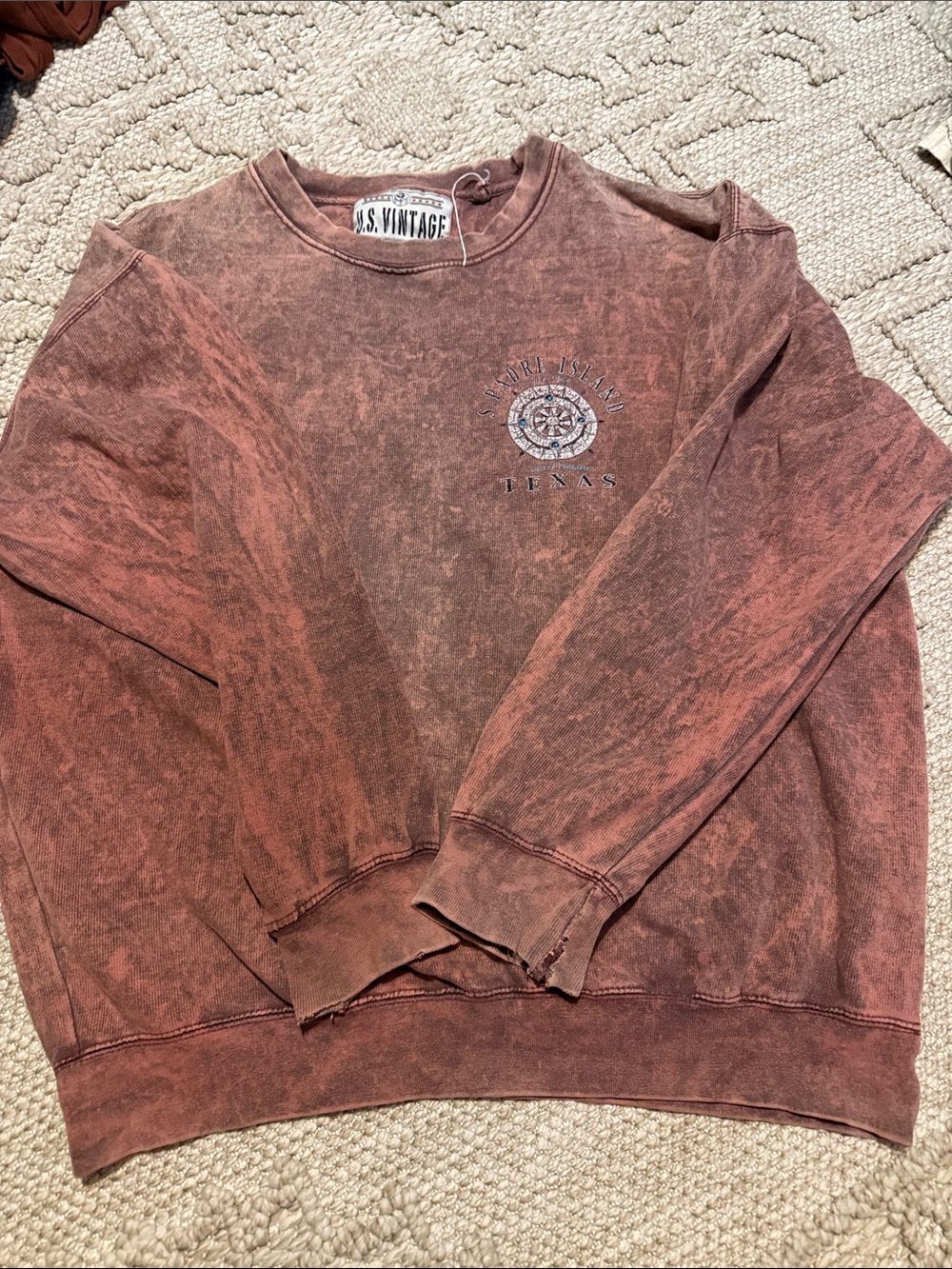 U.S. Vintage Men’s Washed Rust Crewneck Sweatshirt